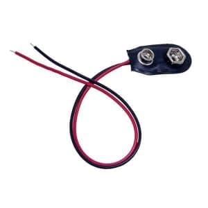 9-Volt Battery Connector Clip with Red and Black Wires